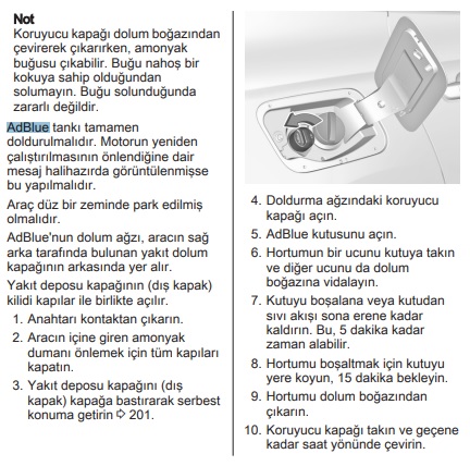 Opel Grandland adblue dolumu