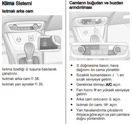 Opel Crossland klima ayarları