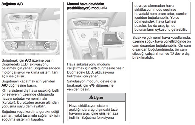 Opel Crossland klima ayarları